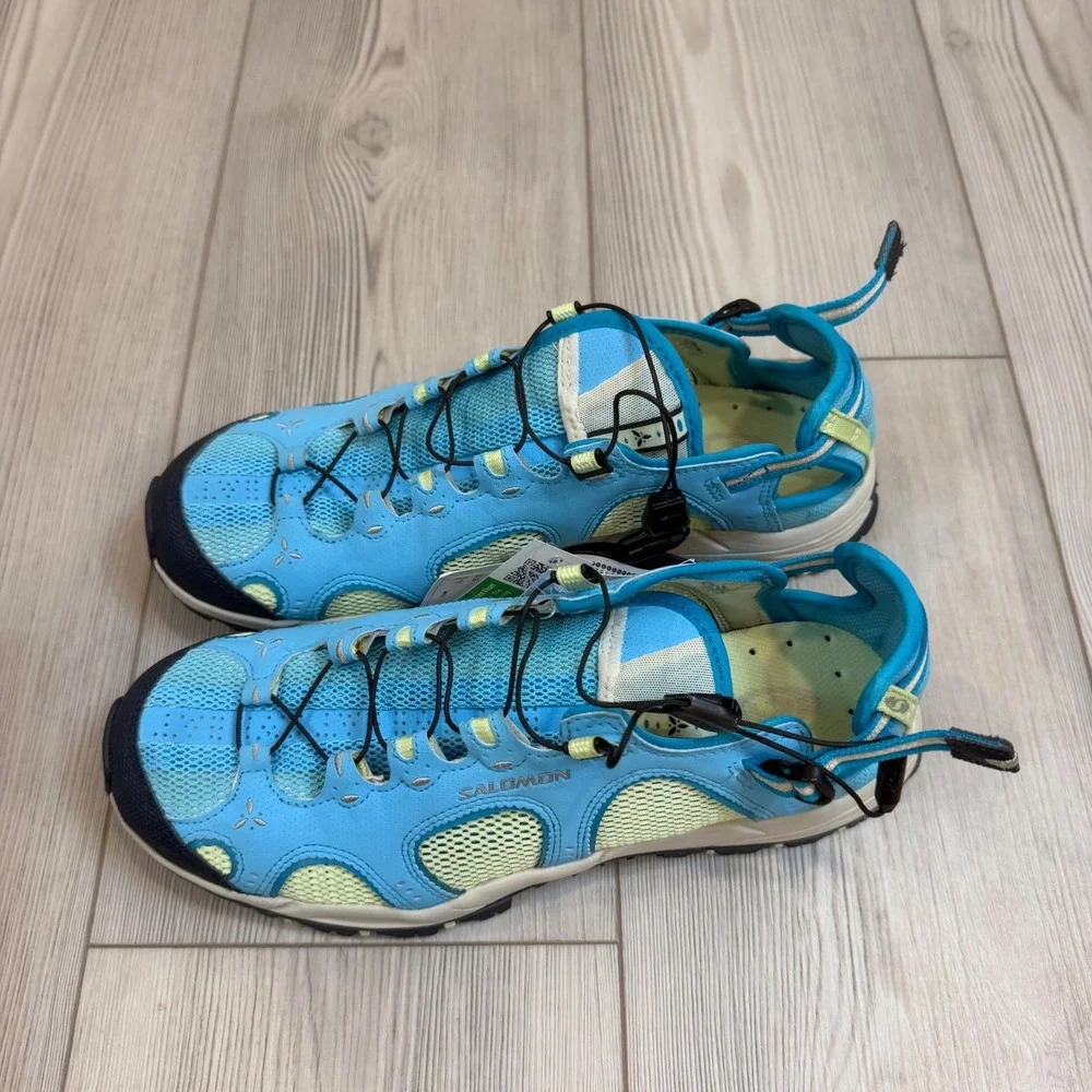 Salomon Techamphibian 3 W Blue Green Tea Water Hiking Shoes 356772 Womens 10 NEW